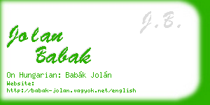 jolan babak business card